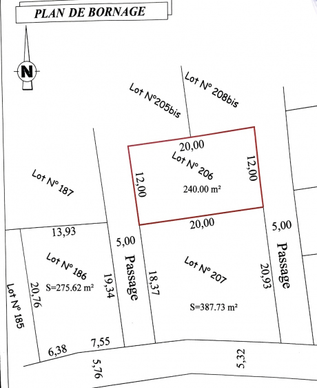  Land 240 m² for sale Chlef Oued Goussine