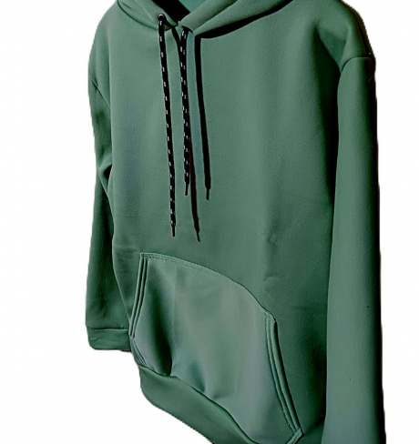 Sweatshirt A Capuche- Basic Coton- Vert