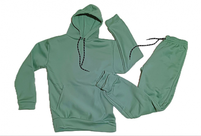 Sweatshirt A Capuche- Basic Coton- Vert