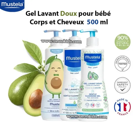 Gel Lavant Doux pour bébé – Corps et Cheveux 500ml | Mustela