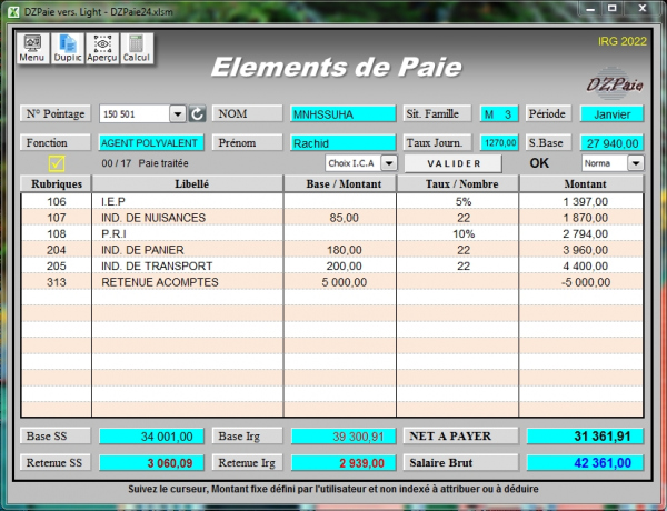 Classeur DZPaie 2023