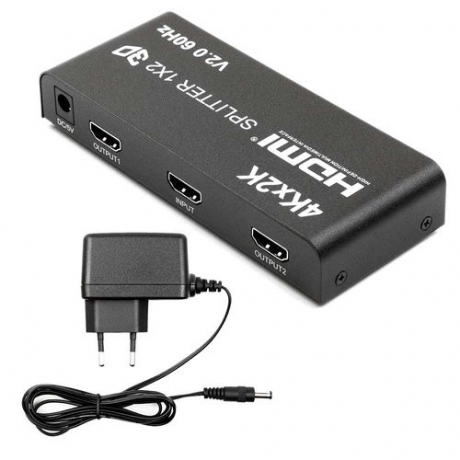 Splitter HDMI 3D 1 Entrée 2 Sorties Soutien 4K,Supporte PC Xbox HDTV DVD Écran Projecteur