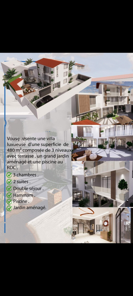 Vente Villa 5 pièces 480 m² Alger Draria