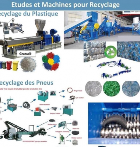 ligne des recyclage de pneus ,carton et plastique 