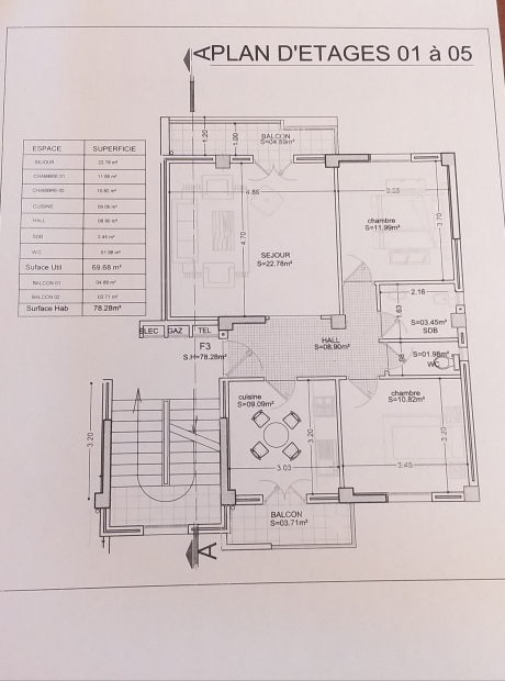 Vente Appartement F3 78.80 m² Boumerdes Tidjelabine