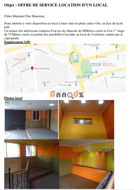  Garage 165 m² for rent Oran